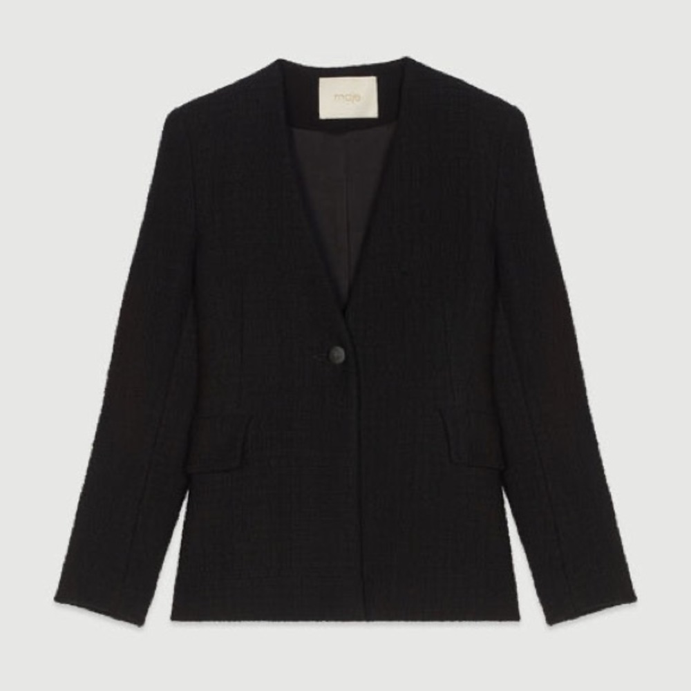 Maje Varlo Tweed Black Blazer size 36 / small